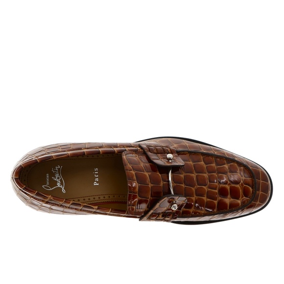 Christian Louboutin Chambelimoc Loafer Acajou Leather Size 10 US New - Picture 6 of 7